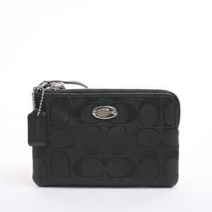Coach Signature Canvas Corner Zip Wristlet